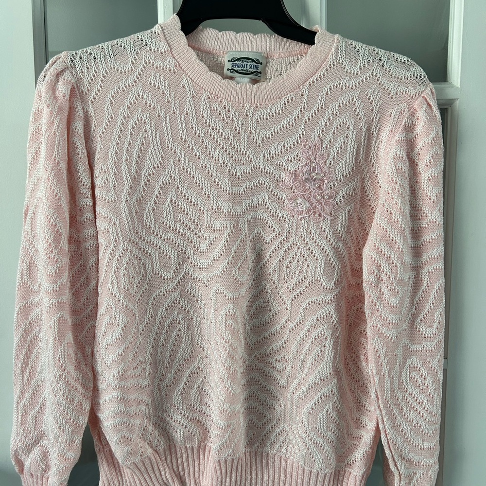 4/$100 Second state scene Pink Textured Women's Sweater size medium 😍